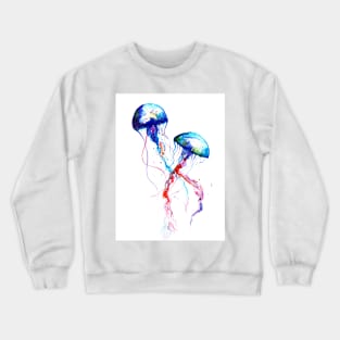 Jellyfish, watercolor Crewneck Sweatshirt